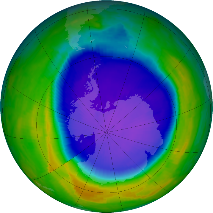 Antarctic ozone map for 05 October 1997